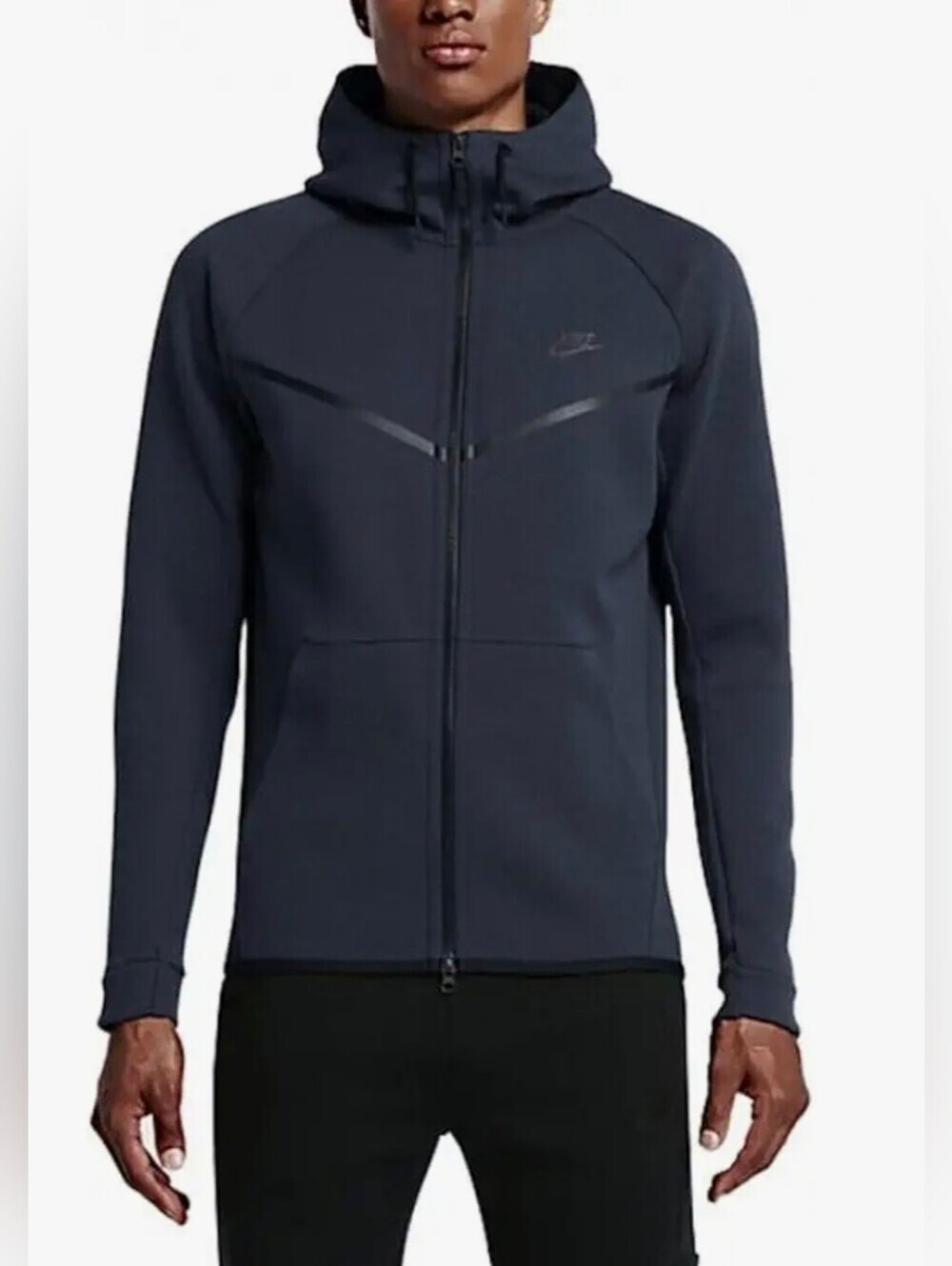 NIKE Men’s Full-Zip Hooded Jacket - Dark Navy - Picture 1 of 9